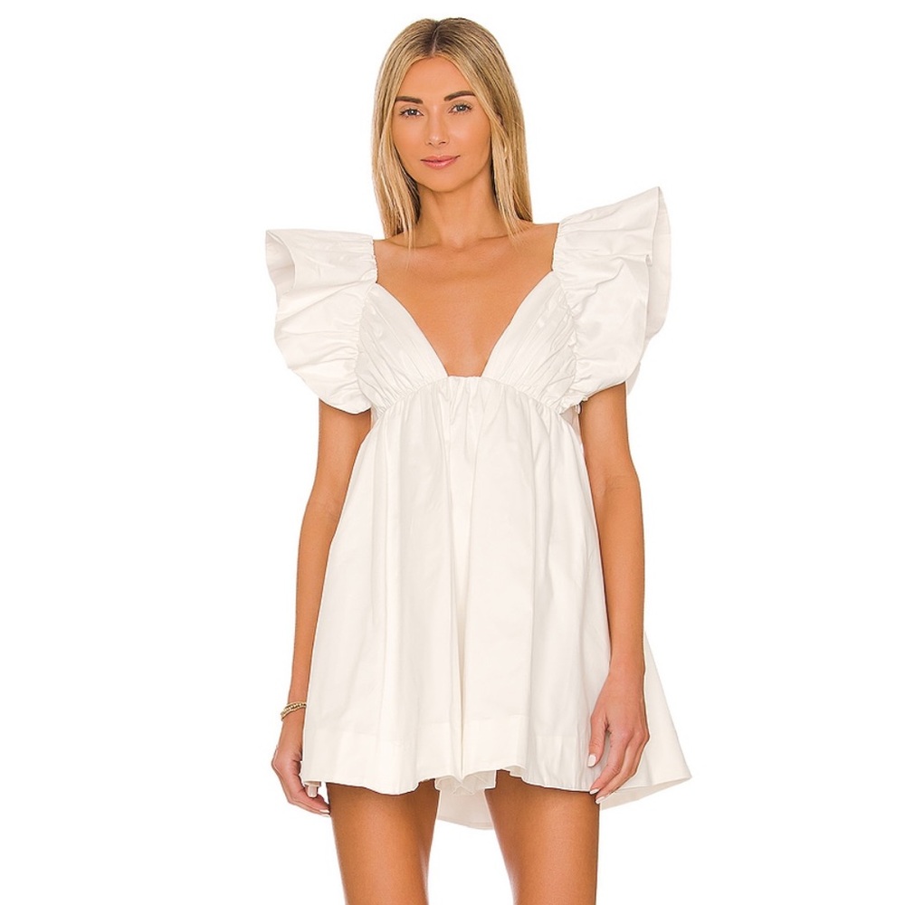 REVOLVE - For Love & Lemons - CLEMENTINE MINI DRESS Medium in White